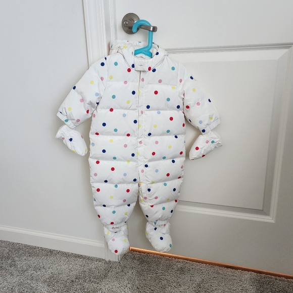 Baby Gap Down Polka Dot Snowsuit with detachable mittens and booties - Picture 1 of 5